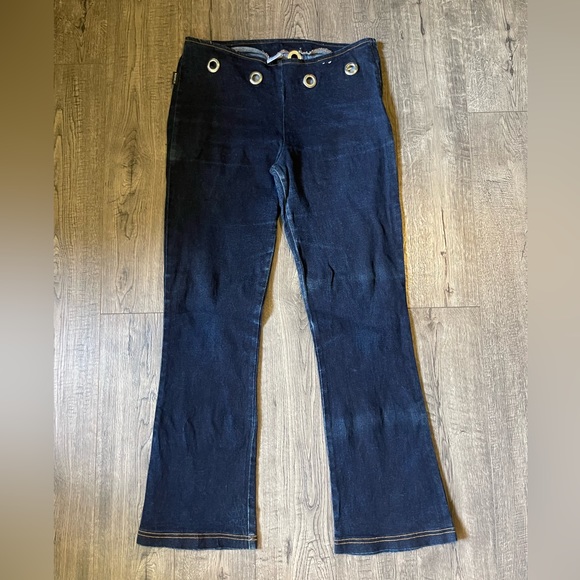 Vintage Watch L.A Dark Blue Flared Leg Jeans, Made in the USA, Size 17/18 - Picture 5 of 8